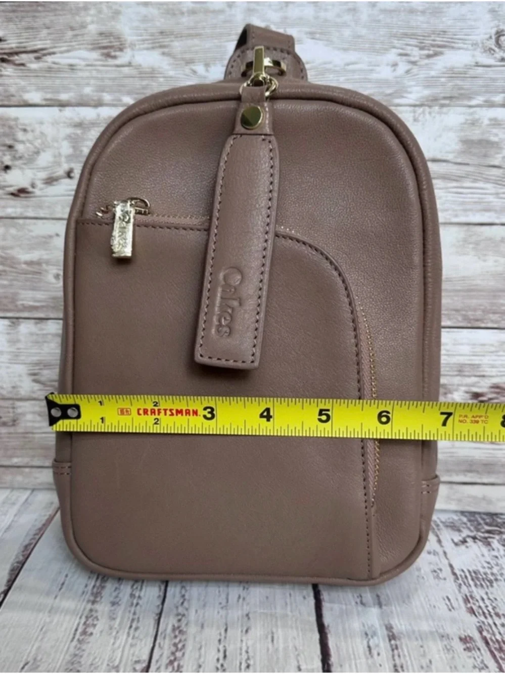 Cakes Concealed Carry Madeline XL-M Leather Purse in Almond - Picture 3 of 13